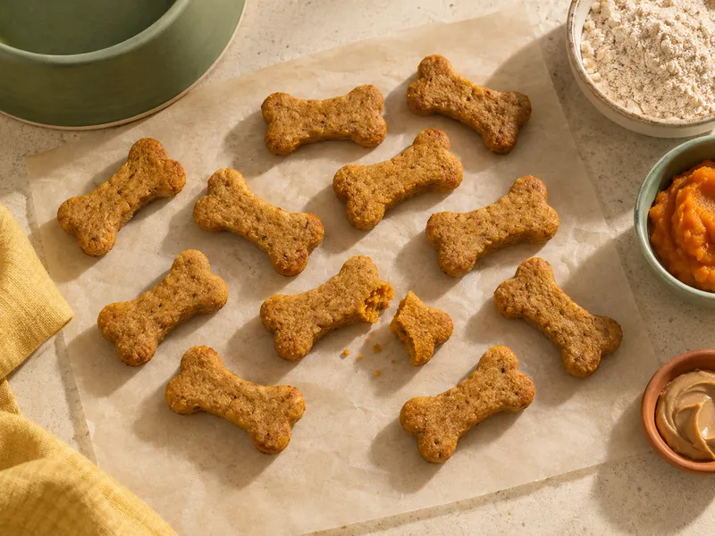 Peanut Butter Pumpkin Bones, homemade dog treats